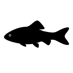 bolivian ram fish black silhouette of a moorish idol fish aquatic animal ocean life- simple black silhouette of a bolivian ram fish tropical sea life animal icon,