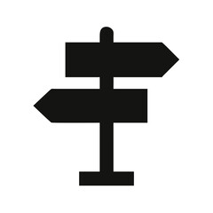 direction sign board black filled vector icon illustration