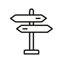 blank direction sign line art vector icon illustration