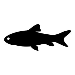 corydoras catfish black silhouette of a moorish idol fish aquatic animal ocean life- simple black silhouette of a corydoras catfish tropical sea life animal icon,