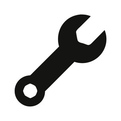 wrench black filled vector icon illustration
