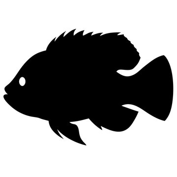 recommend clip art: dwarf cichlid fish black silhouette of a moorish idol fish aquatic animal ocean life- simple black silhouette of a dwarf cichlid fish tropical sea life animal icon,