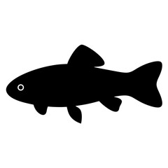 kuhli loach fish black silhouette of a moorish idol fish aquatic animal ocean life- simple black silhouette of a kuhli loach fish tropical sea life animal icon,