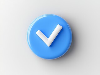 Blue Check Icon on White