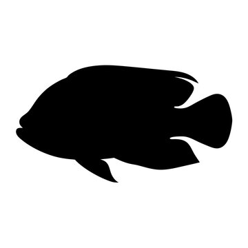 recommend clip art: oscar fish black silhouette of a moorish idol fish aquatic animal ocean life- simple black silhouette of a oscar fish tropical sea life animal icon,