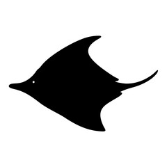 platy fish  black silhouette of a moorish idol fish aquatic animal ocean life- simple black silhouette of a platy fish  tropical sea life animal icon,