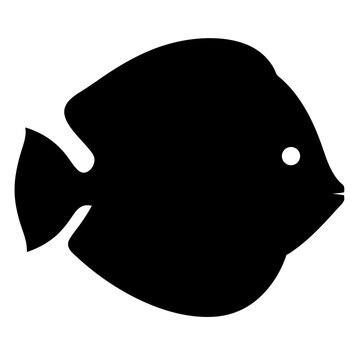 recommend clip art: platy fish black silhouette of a moorish idol fish aquatic animal ocean life- simple black silhouette of a platy fish tropical sea life animal icon,
