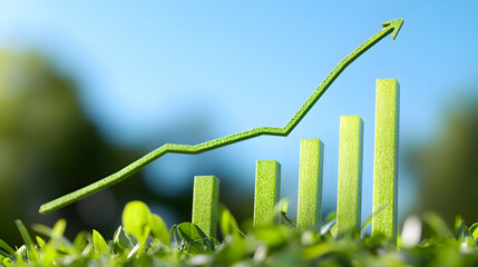Growing Green Graph In Grass