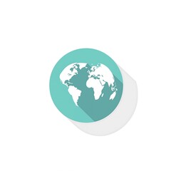Obraz premium Eco-Friendly Global Vector Illustration: Modern Flat Design Earth Map for Environmental Awareness