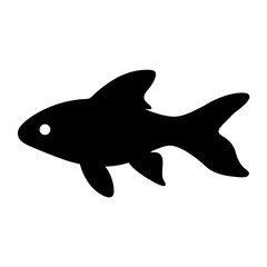 siamese algae eater fish black silhouette of a moorish idol fish aquatic animal ocean life- simple black silhouette of a siamese algae eater fish tropical sea life animal icon,