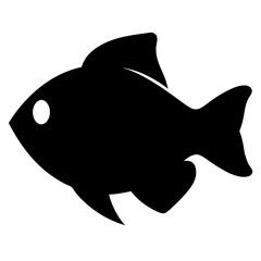 tiger barb fish black silhouette of a moorish idol fish aquatic animal ocean life- simple black silhouette of a tiger barb fish tropical sea life animal icon,