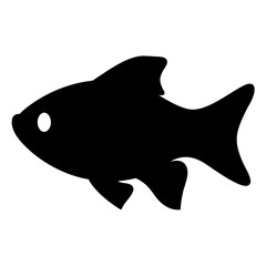 zebra danio fish black silhouette of a moorish idol fish aquatic animal ocean life- simple black silhouette of a zebra danio fish tropical sea life animal icon,