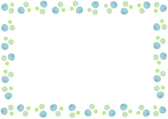 かわいいカラフルな水玉模様のフレームイラスト　