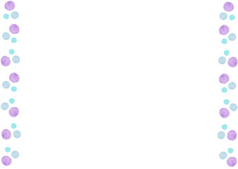 かわいいカラフルな水玉模様のフレームイラスト　