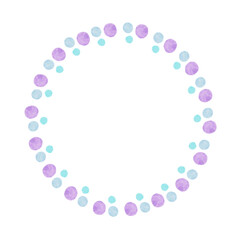 かわいいカラフルな水玉模様のフレームイラスト　