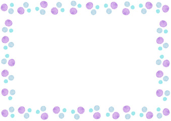 かわいいカラフルな水玉模様のフレームイラスト　