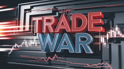 3D Render of Trade War Impact on Global Markets