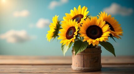with wild flowA backdrop of nature The sunflower