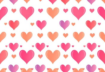 Abstract modern heart seamless pattern, vector White background, ample negative space, playful, children