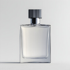 Perfume Bottle with Transparent Glass and Black Cap