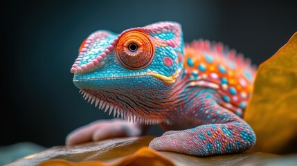 Fototapeta premium Colorful chameleon close up