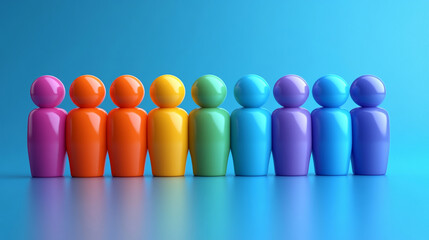3D icon in pastel multicolors, representing teamwork or human resources, with abstract figures or shapes symbolizing interconnected collaboration, modern and dynamic