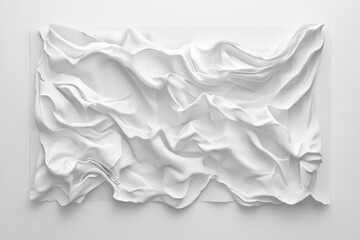 Obraz premium Abstract White Fabric Texture with Flowing Waves and Creases