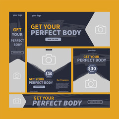 Sports social media post design template Premium Vector