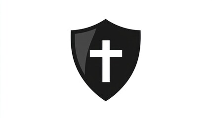 Fototapeta premium Christian faith shield protection, simple graphic