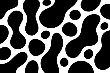 Black and White Abstract Blob Vector Background with Organic Shapes and Fluid Pattern Design