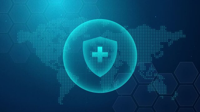 4k of blue world health day digital background animation portrait. healthcare protection digital background animation