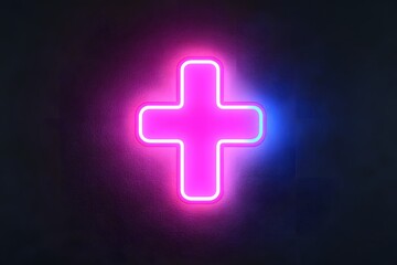 Neon Medical Cross a Glowing Symbol of Hope and Care