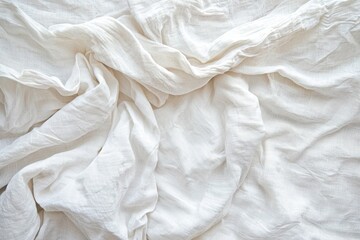 Obraz premium Textured White Fabric with Soft Wrinkles and Natural Flowing Drapes