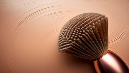 Fototapeta premium ナチュラルなスキントーンに静かに転がるブラシが、日常の中の美しさを引き立てる
