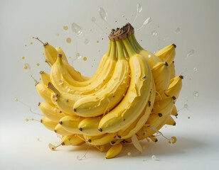 Bunch of Yellow Bananas Still Life with Artistic Splash