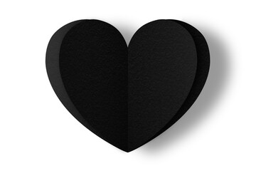 black paper hearts isolated on transparent background. Valentine's day.