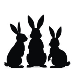 vector_bunny_easter_black_white