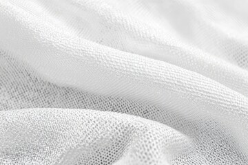 Delicate Texture of Sheer White Fabric Draped in Soft Waves