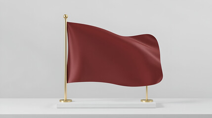Table top flag stand blank  3d render template illustration for branding and mockup.
