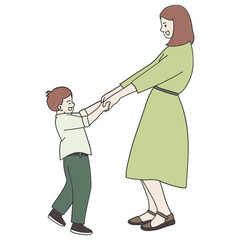 Mom and child playing together