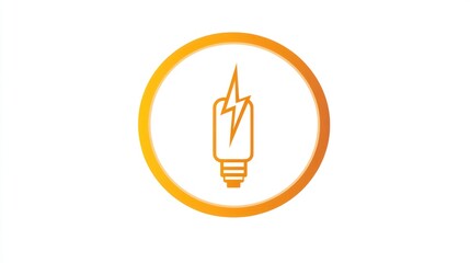 Energy efficiency lightbulb icon, white background, energy concept, website design