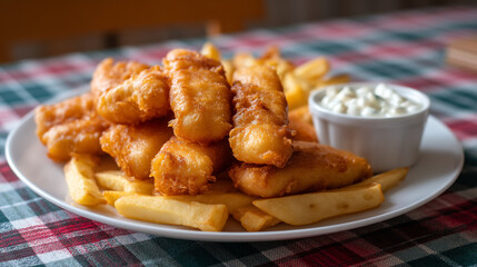 Delicious fish and chips recipe crispy fried fish with golden fries and tartar sauce meal idea food photography