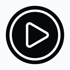 Video Player Button Vector Icon. Isolated Vector Icon.