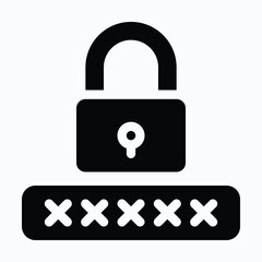 Password, Pin Code Vector Icon. Isolated Vector Icon.