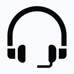 Headphones, Earphones, Headset, Customer Care Support Icon. Isolated Vector Icon. 