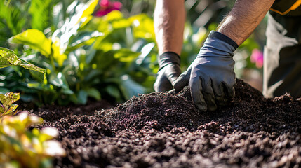 Hands Planting in Soil: Gardening Image