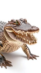 Fototapeta premium Baby Alligator Closeup White