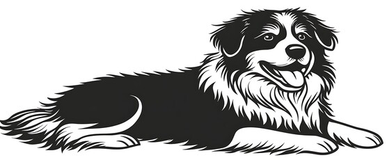Obraz premium Happy Border Collie Illustration