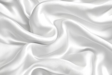 Naklejka premium Smooth White Silk Fabric Close Up with Soft Flowing Texture
