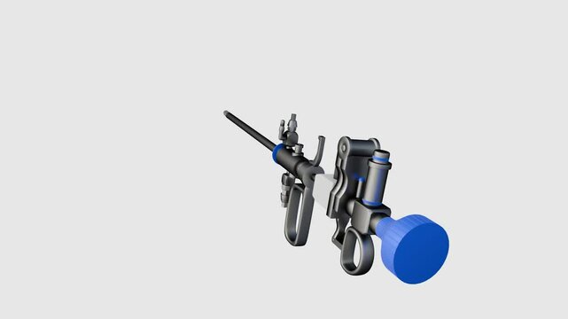 A 3d animation of resectoscope. A medical instrument used primarily in urological surgery, particularly for a procedure called Transurethral Resection of the Prostate (TURP).